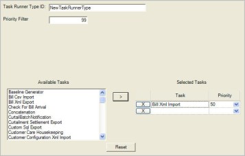 The task runner type dialog with rows added to it.